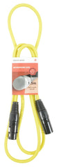 Chord Premium XLR Male - XLR Female Cable Microphone Cable Yellow - 1.5M