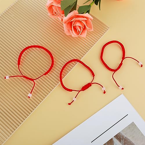 Yolev 24 Pieces Red Rope Bracelet Red Cord Protection Amulet Bracelets Handmade Friendship Bracelet Knotted Kabbalah Lucky Handmade Friendship Bracelets for Women Men