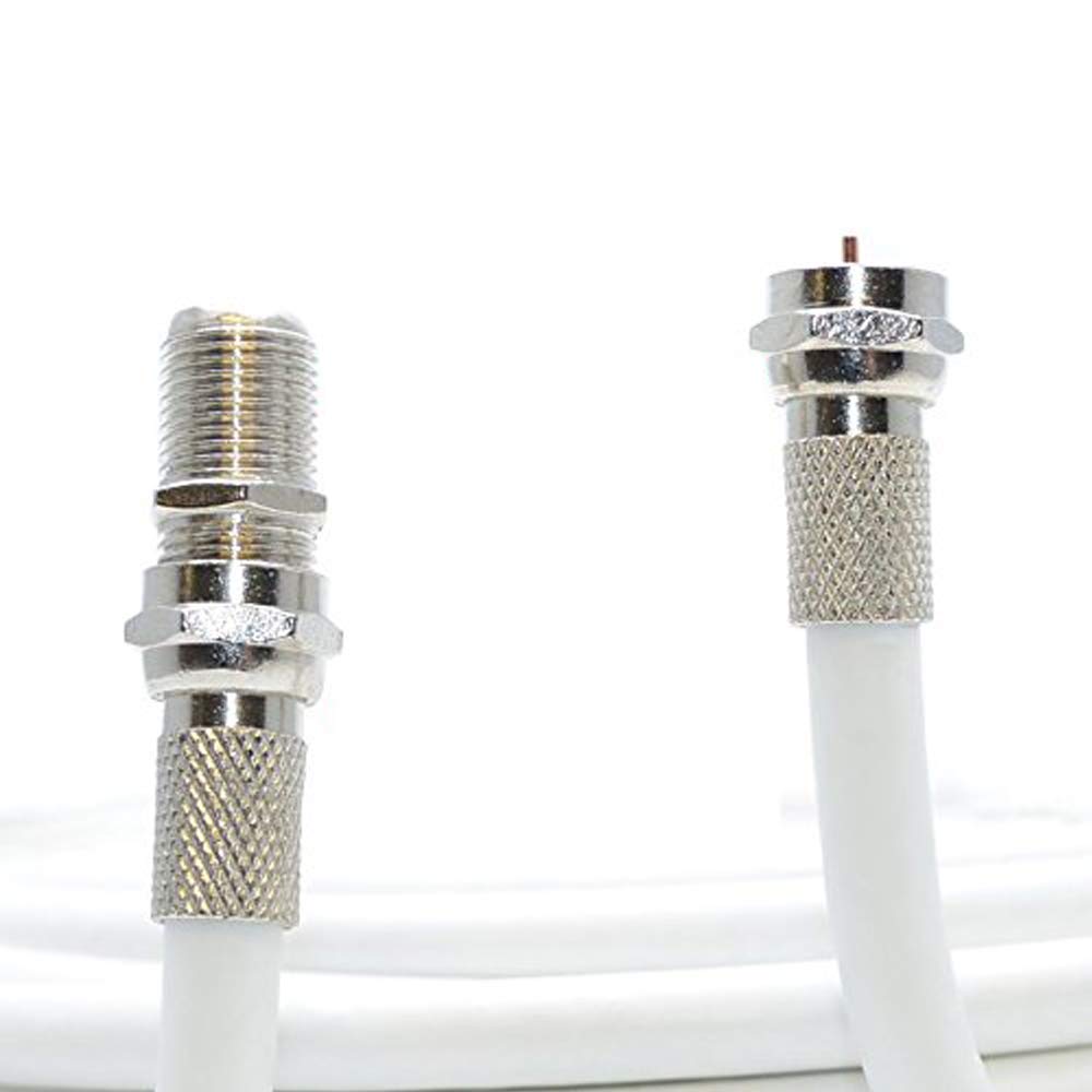 3M White Coax Cable For Virgin Media, Sky TV, Broadband Extension and Tivo & Superhub (3M, WHITE)