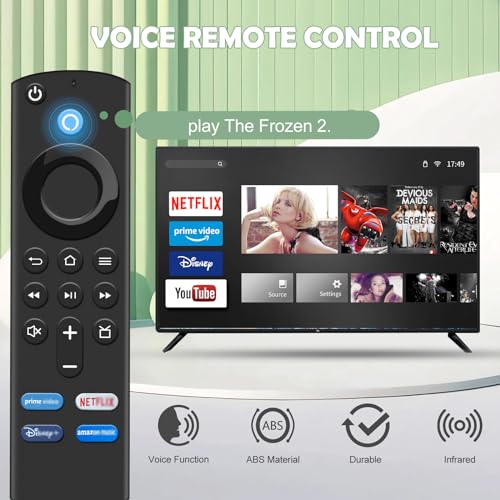 Replacement Voice Remote 3rd Gen with Voice Function fit for AMZ Smart TVs 4K/4K Max/Lite/Cube Stick,and fit for Smart TVs Cube (1st Gen and Later)