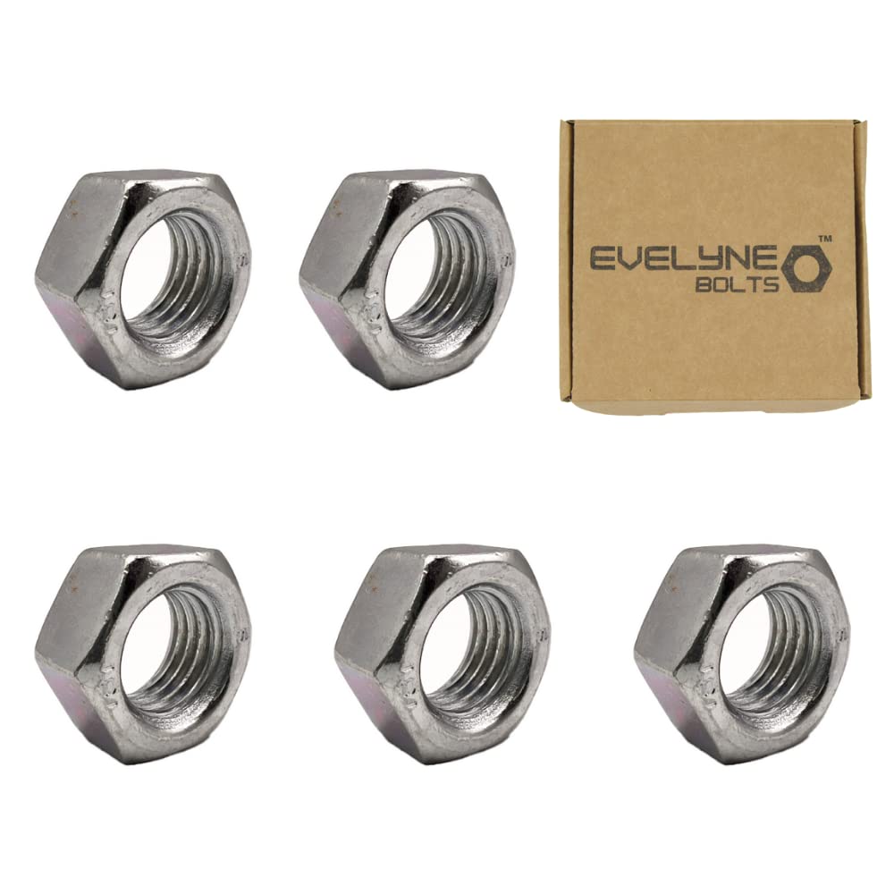 M16 (16mm) Steel Hex Nuts - Standard Thread - Pack of 5