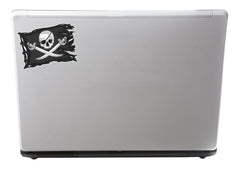 2 x 10cm Jolly Roger Skull Vinyl Stickers Crossbones Laptop Pirate Flag #6621 (10cm Wide x 7cm Tall)