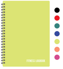 Fitness Logbook - Track 150 Workouts - Thick Paper, Durable Cover - A5 - Undated Workout Journal, Planner Log Book - Track Weight Loss, Muscle Gain, Gym Exercise, Bodybuilding Progress (Lime)