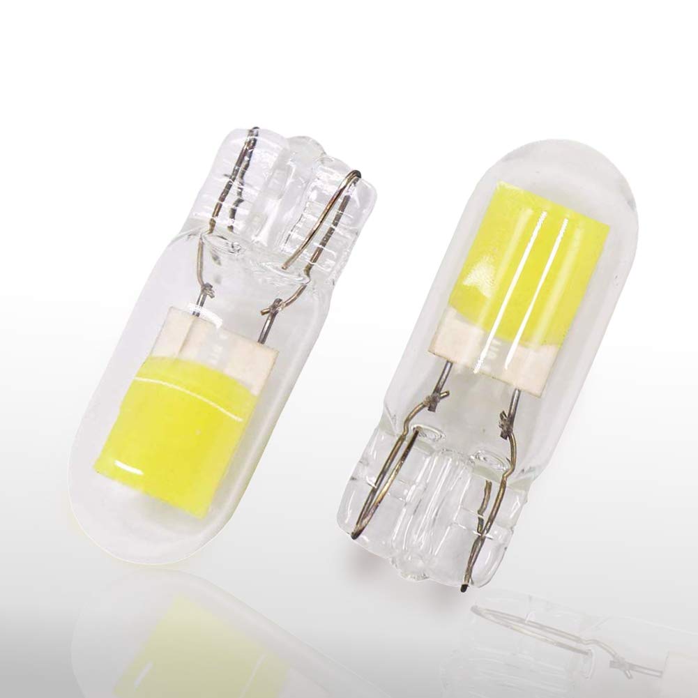 2PCS T10 194 W5W LED Bulb 12V COB Chip 6000K White 168 501 2825 LED Bulbs for Car Interior Lights Map Light License Plate Light Side Light