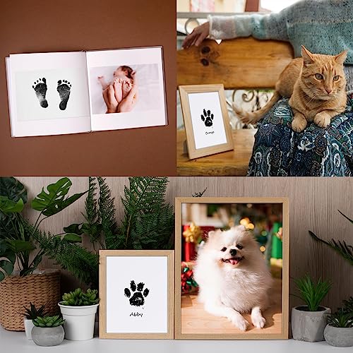 Nabance Baby Handprint and Footprint Kit, Paw Print Kit for Dogs & Cats, 4 Inkless Print Pads, 8 Imprint Cards, Dog Paw Print Kit, Pet Paw Stamp Pads, Pawprint Family Keepsake Kit, Medium Size