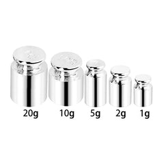 Calibration Weight, 1g 2g 5g 10g 20g Chrome Plating Calibration Gram Scale Weight Set and 1 Piece Calibration Weight Tweezer