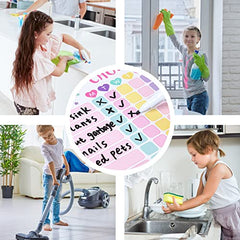 WERNNSAI Unicorn Chore Chart - Magnetic Reward Chart for Girls Kids Good Behavior Chart with 1 Marker Reusable Dry Erase Responsibility Charts for Fridge Home School Supplies