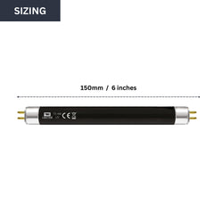 TBE LIGHTING Bank Note Checker Tubes T5 4w 150mm / 6''- CFL Bulbs - Creates Ultraviolet UV Black Light to aid in The Detection of Fake monetary Notes and passports - G5 2-Pin Base Fittings (4-Pack)