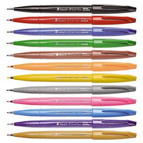 Pentel SES15C-A fiber pen with flexible brush-like tip black