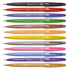 Pentel SES15C-A fiber pen with flexible brush-like tip black