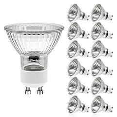 Simusi GU10 Halogen Light Bulbs, GU10 Bulbs 35W, 12 Pack Spotlight Bulbs 35W, Light Bulbs Halogen Equivalent Energy 2 Pin 35° Beam Angle 2700K Dimmable Warm White