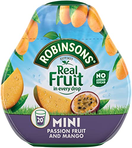 Robinsons Mini - No Added Sugar - Low Calorie - Passion Fruit and Mango - Makes 20 Drinks Per Pack, 6 x 66 ml Packs