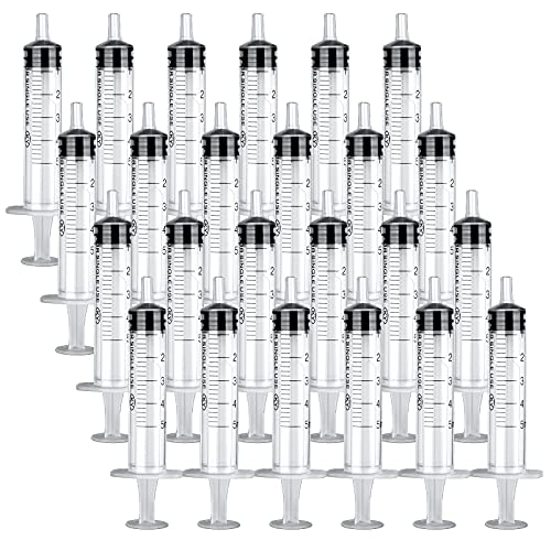 24 Pack 5ml Plastic Syringe with Measurement, Disposable Sterile Syringes, 5 ml Syringe for Liquids, Measuring Syringe Tools for Experimental Measurement, Pet Feeding and Plant Watering