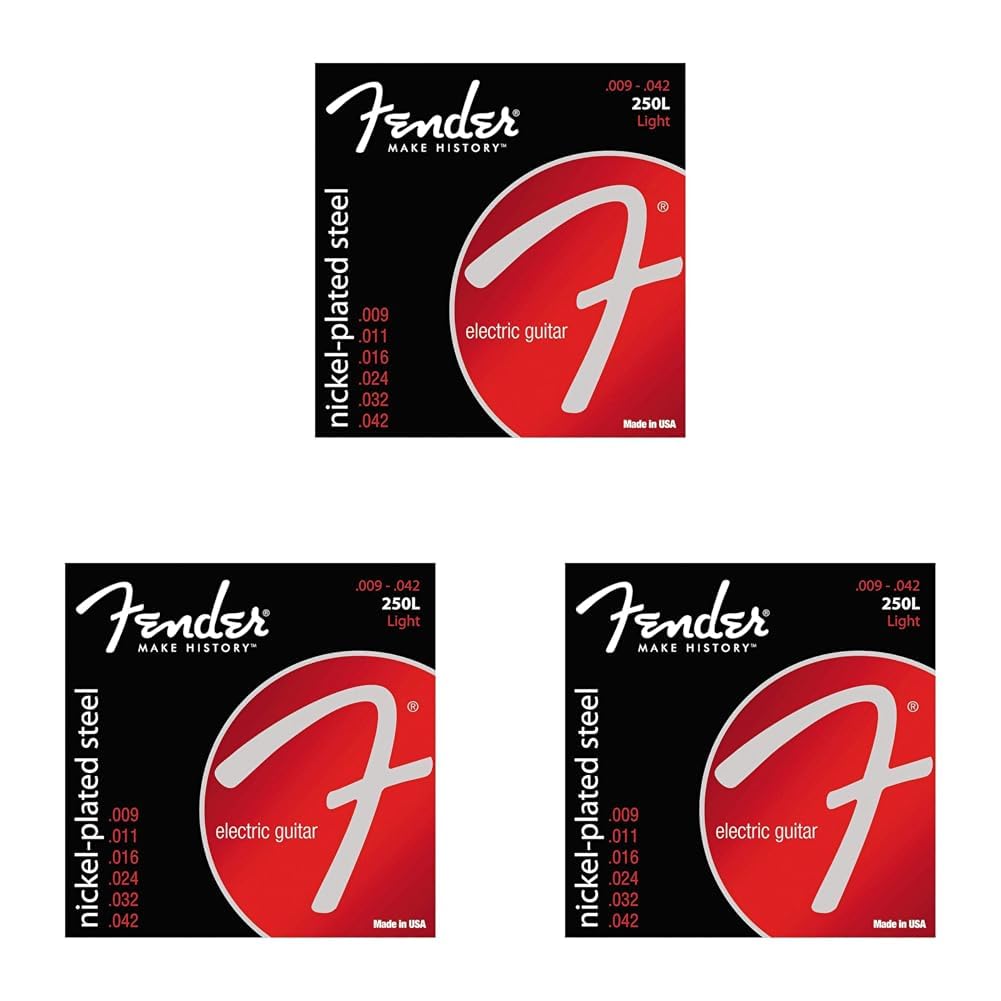 Fender 250 9 42 Electric Guitar Strings (Pack of 3)