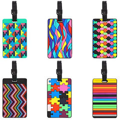 Skisneostype 6 Pcs Secure Luggage Tags PVC Suitcase Luggage Tags Travel Suitcase Baggage Handbag Tag Labels Tag for Travel Bag Suitcase,Multicolor,10.5x6.5cm