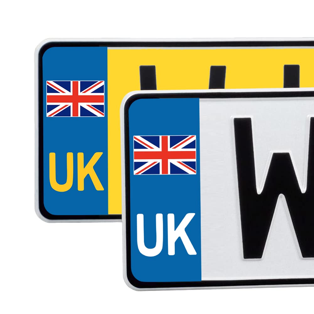 Onarway UK Magnetic Car Stickers 1 Pack and Pair of UK Car Number Plate Stickers, Set of 3 UK Stickers for Cars, Vans, Trucks, No Blow off and Easy to Remove without Scratching, for European Roads