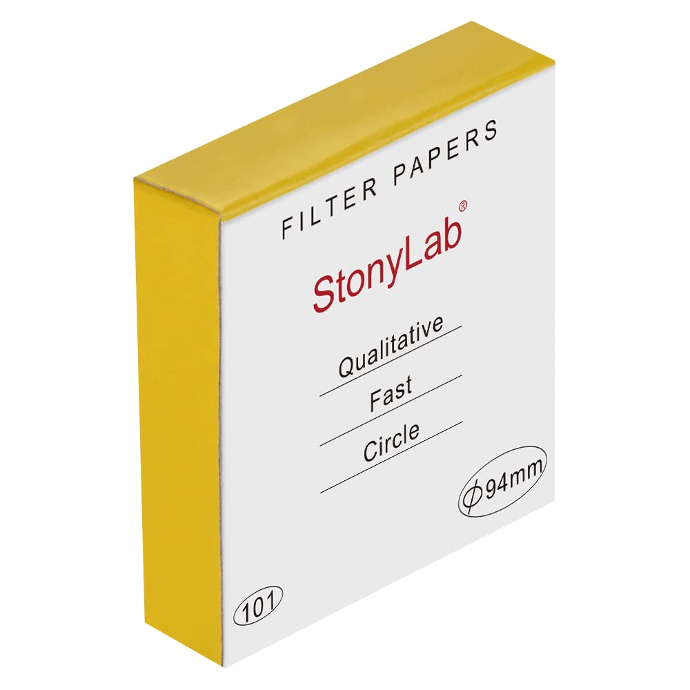 stonylab Qualitative Filter Paper, 94 mm Diameter Fast Speed Cellulose Filter Paper Circles, 25 Microns Particle Retention, 100 Packs