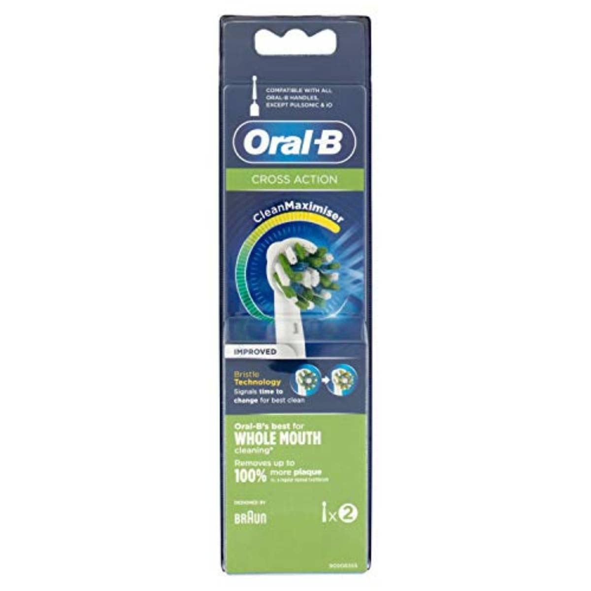 Oral-B Replacement Brush Head, 2 Pieces, 2, 2 Count (Pack of 1)