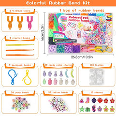 UUEMB 2500and Loom Bands Kit, 30 Colors Loom Bands for DIY Refill Bracelet Making Craft Kits, Loom Twist Bands with More Accessories in 40 Grids Case for Party, X-mas Birthday Gift for Kids