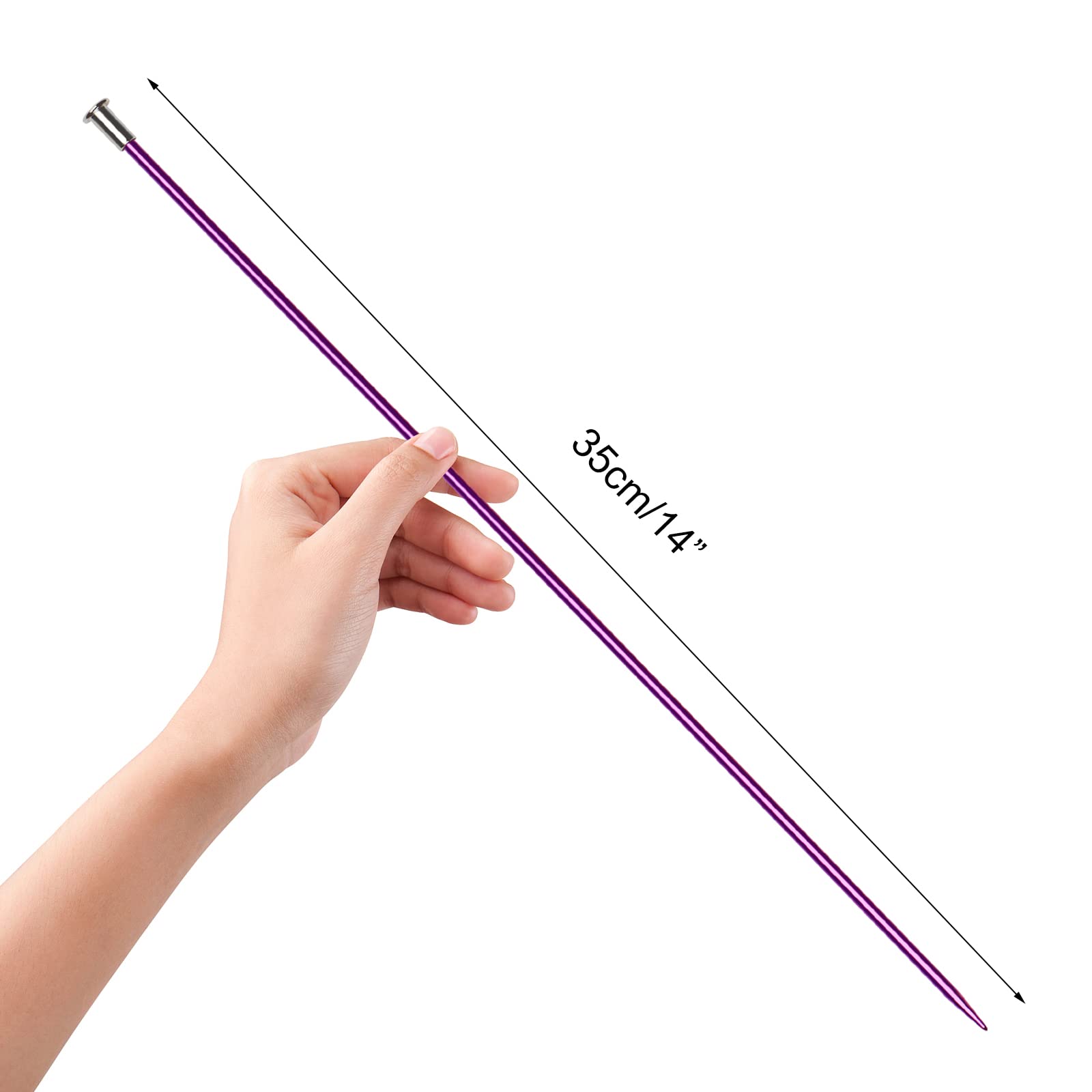 Coopay Knitting Needles 4.0mm x 35cm, Metal Single Pointed Knitting Needle for Beginners Professional Knitters, Lightweight Knitting Pins for Arthritic Hands, Long Needles for Knitting