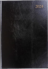 Top Sale 2024 A4 Week To View Yearly Diary with Hard Cover - Black