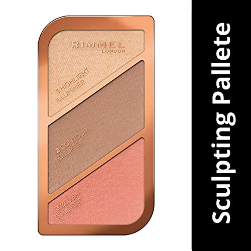 Rimmel London Sculpting Highlighter Palette 3-tone, Coral Glow, 18.5 g