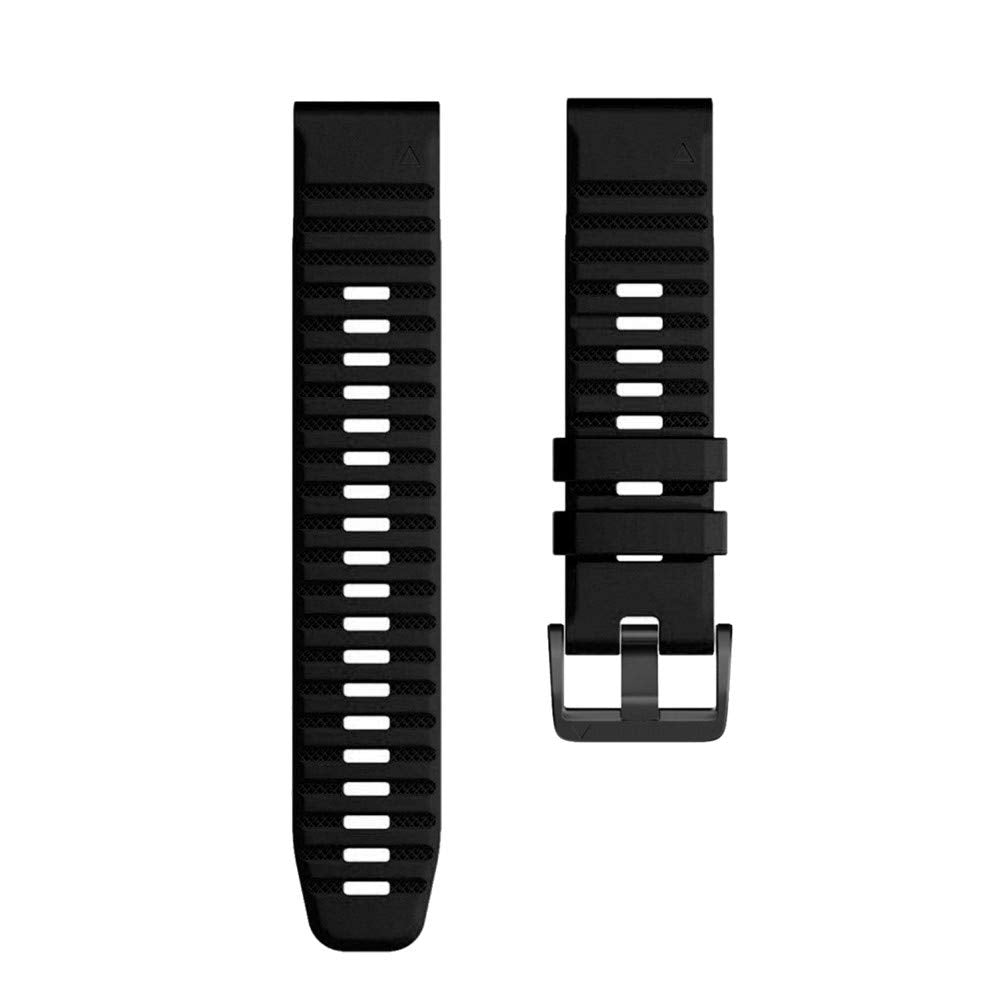 YOOSIDE for Fenix 6X Pro/Fenix 7X Solar/Enduro/epix Pro 51mm Silicone Watch Strap, 26mm Quick Easy Fit Soft Sport Waterproof Non-allergenic Wrist Band for Garmin Fenix 5X,Tactix Delta (Black)