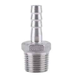 1 x SS304 Stainless Steel Barbed Hose Connector with Thread Adaptor DFE Tail Pipe 1/8~3/4 BSP Hose Tail Fitting Stainless Steel Connector