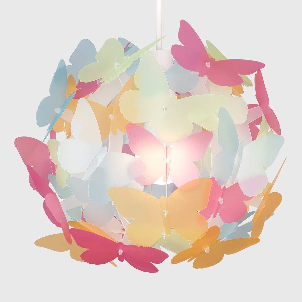 MiniSun Stunning Modern Multi Coloured Butterflies Ceiling Pendant Bedroom Light Lamp Shade