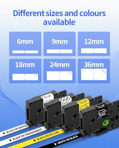 Upwinning TZe-131 Clear Label Tape Compatible Brother P-Touch TZe-131 Tze131 Aze131 Black on Clear Tape TZe 12mm 0.47 Laminated Transparent Label TZe131 for Ptouch PT-1000 1010 H101C H110 H105, 3-Pack