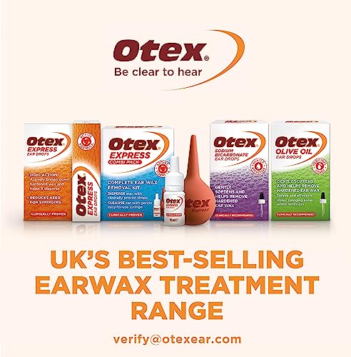 Otex Olive Oil Ear Drops For Natural, Gentle Removal of Excessive, Hardened Ear Wax. Bottle with Dropper Applicator, 10 ml (Pack of 1)