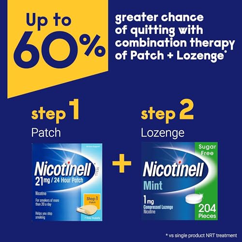 Nicotinell Nicotine Patch, Quit Smoking Aid Step 2, 24 Hour Patch, 14 mg, Pack of 7