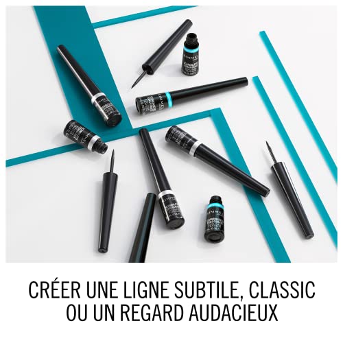 RIMMEL LONDON - Scandal'eyes Exaggerate Liquid Eyeliner - Waterproof, Smudge-proof, Flake-proof, Run-proof - Highly Pigmented Formula & Matte-Black Finish - 001 Black - 2.5ml