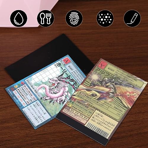 Homgaty 300 Pcs Standard Card Sleeves, Clear Deck Protectors Card Protector Sleeves for Pokemon,Magic, MTG, The Gathering, Board Games,Yugioh (Black)