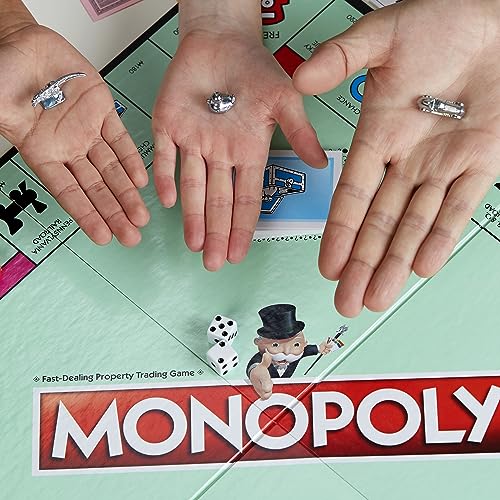 Monopoly Board Game, Family Time Games for Adults and Children, 2 to 6 Players, Strategy Fun for Kids, for Ages 8 and Up