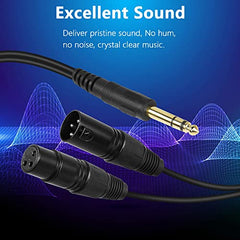 GELRHONR 1/4 Inch 6.35mm TRS Male to 2 XLR Balanced Interconnect Stereo Audio Cable,Dual XLR to 1/4inch (6.35mm) TRS Stereo Cable for Speaker Mic Guitar Mixer AMP-34cm