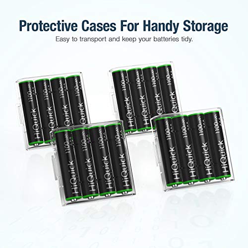 HiQuick 16 x AAA Batteries, Rechargeable 1100mAh Ni-MH Battery High Capacity Performance 1200 Tech 1.2V NiMH AAA Rechargeable Battery