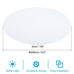 PATIKIL Lampshade Diffuser, 9.5 inches Diameter Round Diffuser for Drum Lampshades Pendants Light, DIY Light Shield Fits 10-12 inches Openings, Frosted White