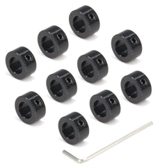 Zeberoxyz 10PCS/Pack Black 8mm Shaft Lock Collar T8 Lead Screw Lock Ring Stainless Steel Material Isolation for 3D Printer Accessories (8mm-Black)