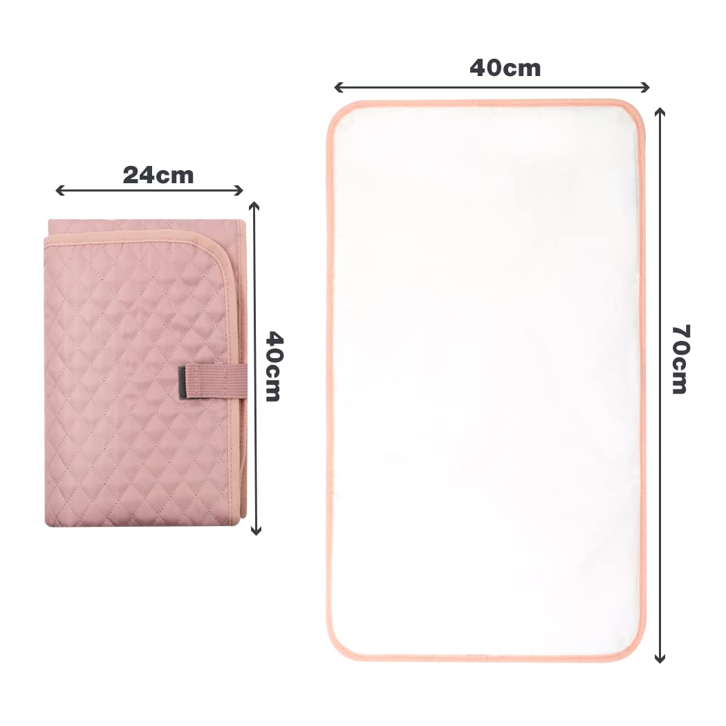 Lekebaby Nappy Changing Mat Foldable Baby Changing Mat Travel Changing Mat Portable Baby Change Mat,Quilted Pink