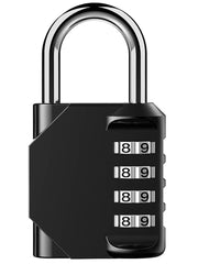 BeskooHome Code Padlock, 4 Digit Outdoor Waterproof Resettable Combination Padlock for School Gym Locker, Shed, Cabinet, Tool Box, Garage, Gate, (1 Pack Black)