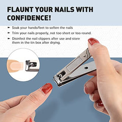 BEZOX Nail Clippers 3 Pcs - Heavy Duty Stainless Steel Straight Toenail Clippers for Thick Fingernail Toenail, Curved Blade Nail Cutters For shape Nail，Slant nail nipper for Trim Nail，Remove Cuticle