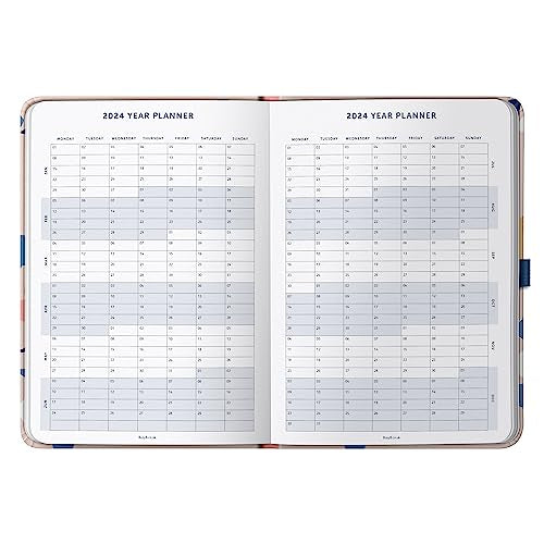 Busy B Day A Page Diary January to December 2024 - A5 Terrazzo - Daily Planner with Lined Pages, Notes and Year Planner
