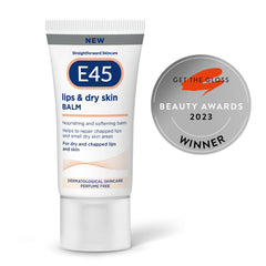 E45 Lips & Dry Skin Lip Balm - Moisturising Natural Lip Balm for Dry & Cracked Lips and Skin - Hydrating and Nourishing Lips Balm with Vitamin E - E45 Cream Lipbalm for Chapped Lips - 30ml