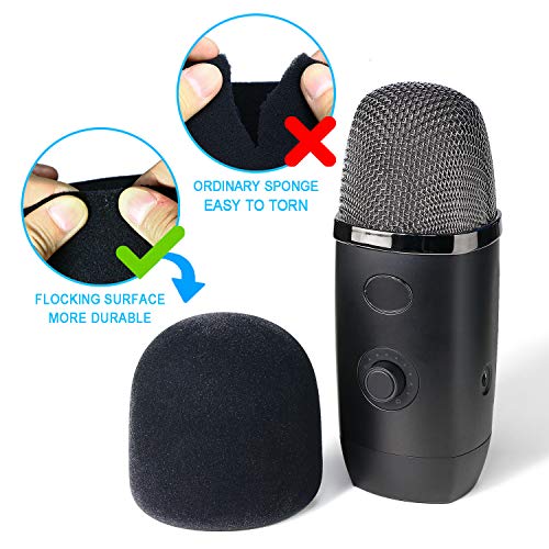 Flocked Foam Windscreen for Blue Yeti X - Mic Cover Pop Filter with Flocking Surface for Blue Yeti X Condenser Microphones by YOUSHARES