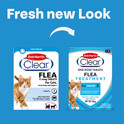 Bob Martin Clear Flea Treatment for Cats (3 Tablets) - Kills 100 Percent of Fleas within 24 Hours