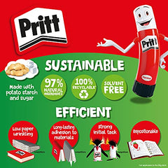 Pritt Glue Stick, (Pack of 4 x 22g) Safe & Child-Friendly Craft Glue for Arts & Crafts Activities, Strong-Hold adhesive for School & Office Supplies, Pritt Stick