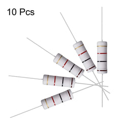 sourcing map 10Pcs 1K Ohm Resistor, 5W 5% Tolerance Metal Oxide Film Resistors, Shaft Lead, Flame Proof for DIY Electronic Projects and Experiments