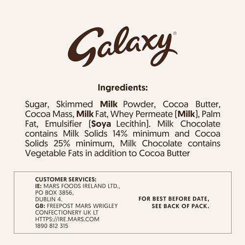 Galaxy Smooth Milk Chocolate Bar, Chocolate Gift, Movie Night Snacks, Sharing Bar 100g