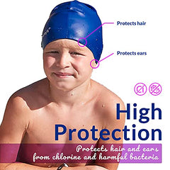 Limmys Kids Swimming Cap - 100% Silicone Kids Swim Caps for Boys and Girls - Premium Quality, Stretchable and Comfortable Swimming Hats Kids- Available in Different Attractive Colours (Yellow)